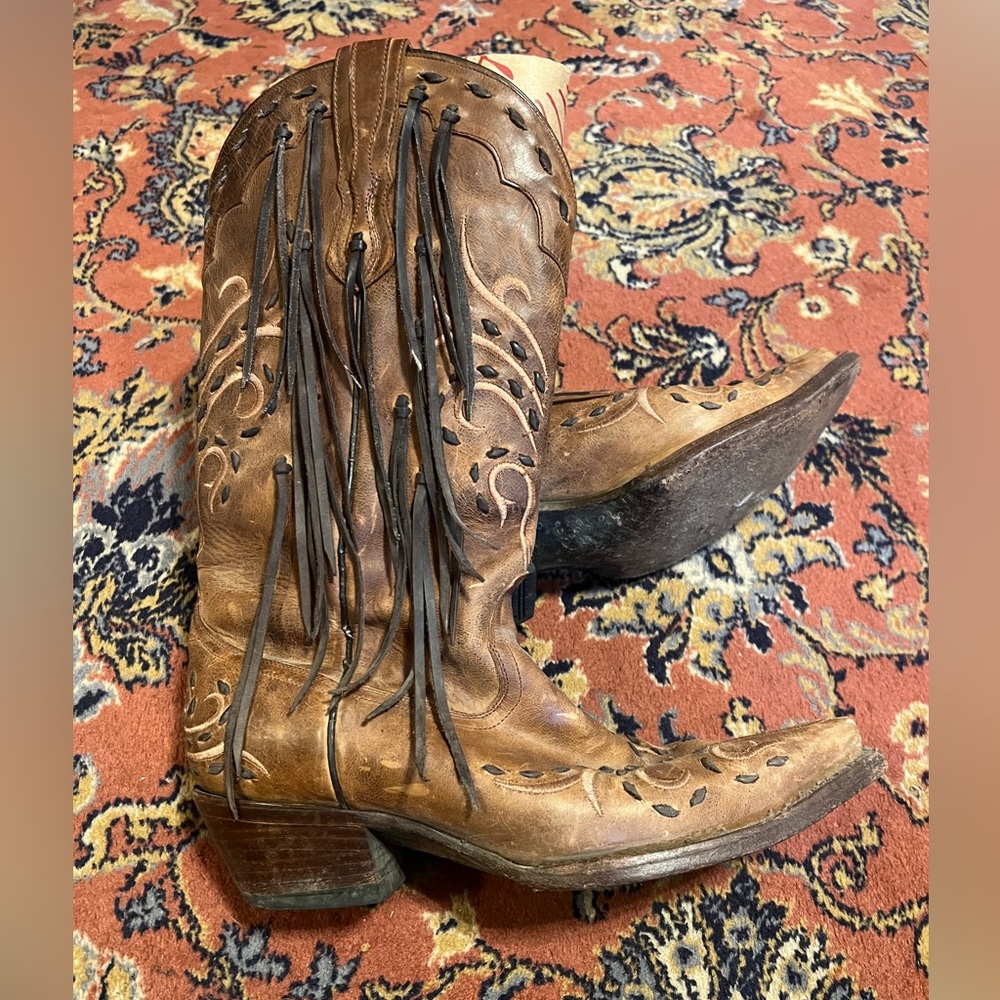 Corral cowboy boots w fringe